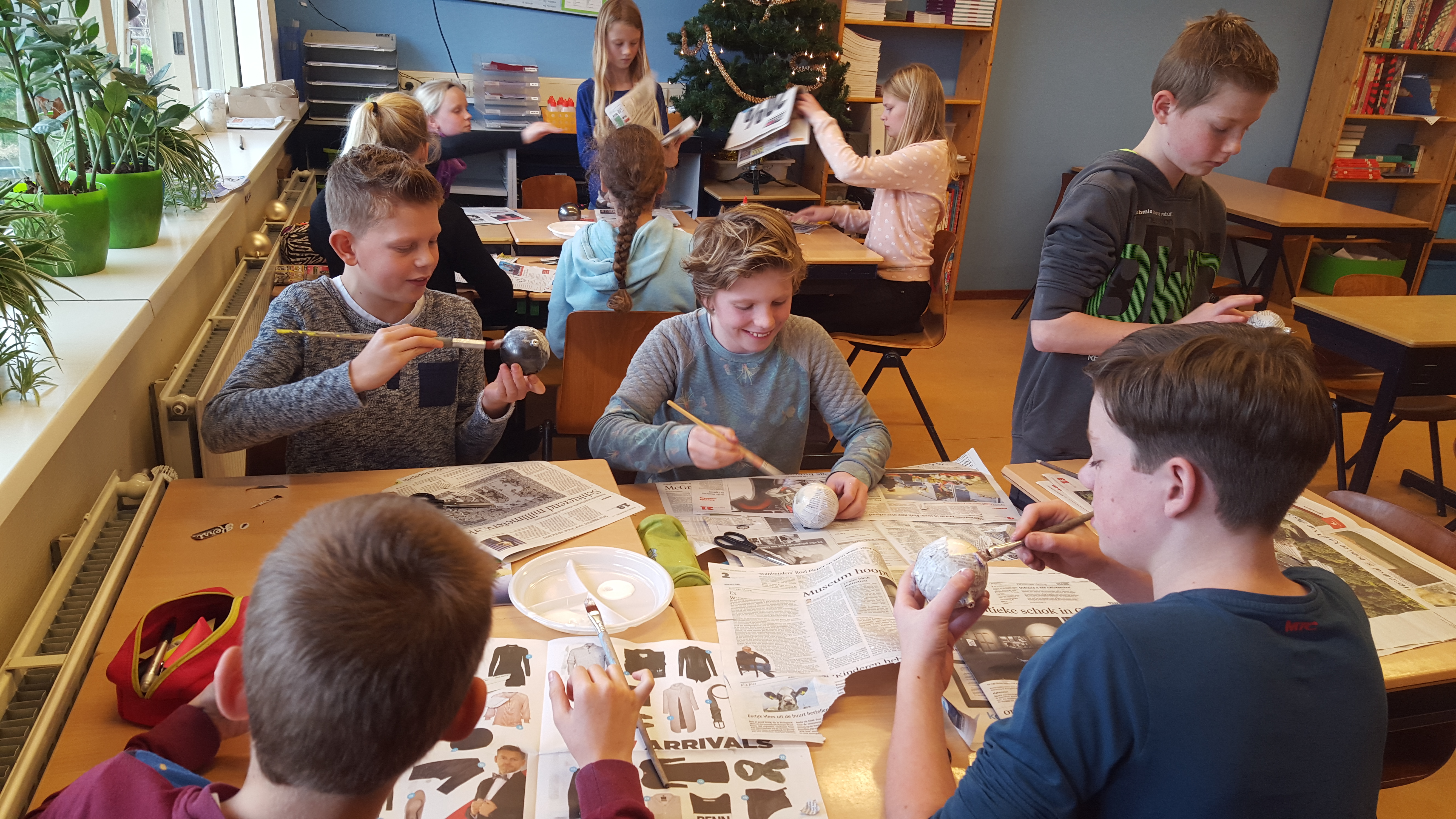 groep 8 in kerstsferen