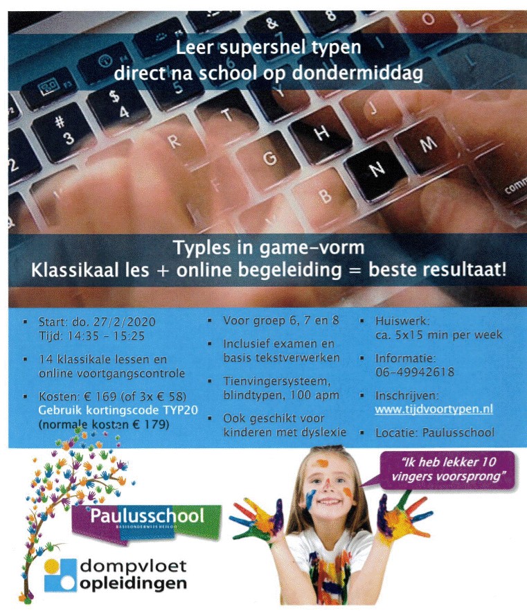 Typecursus voor groep 6, 7 en 8
