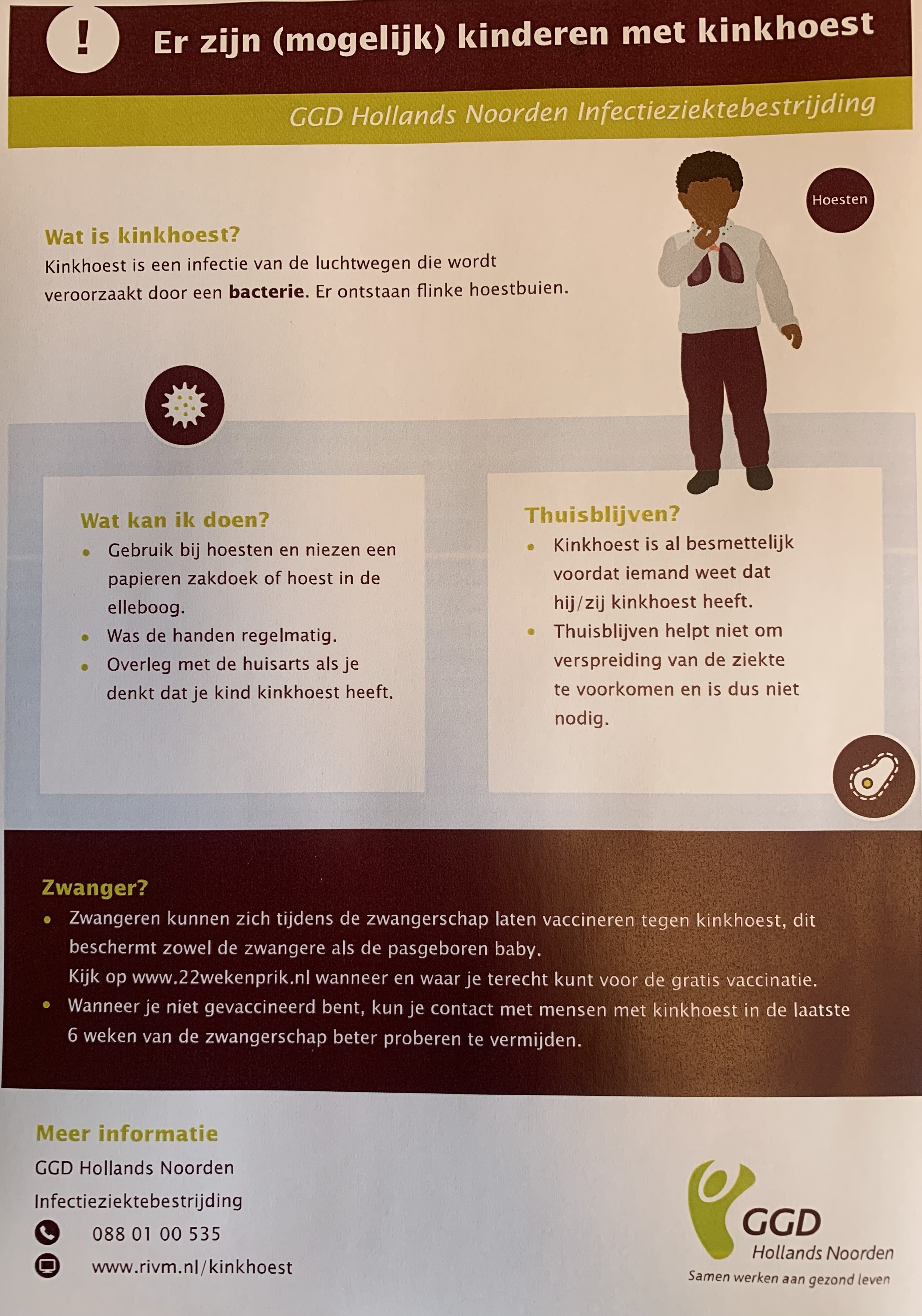 Er zijn (mogelijk) kinderen met kinkhoest