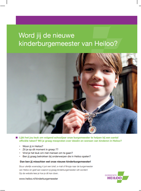 Word jij de nieuwe kinderburgemeester van Heiloo?