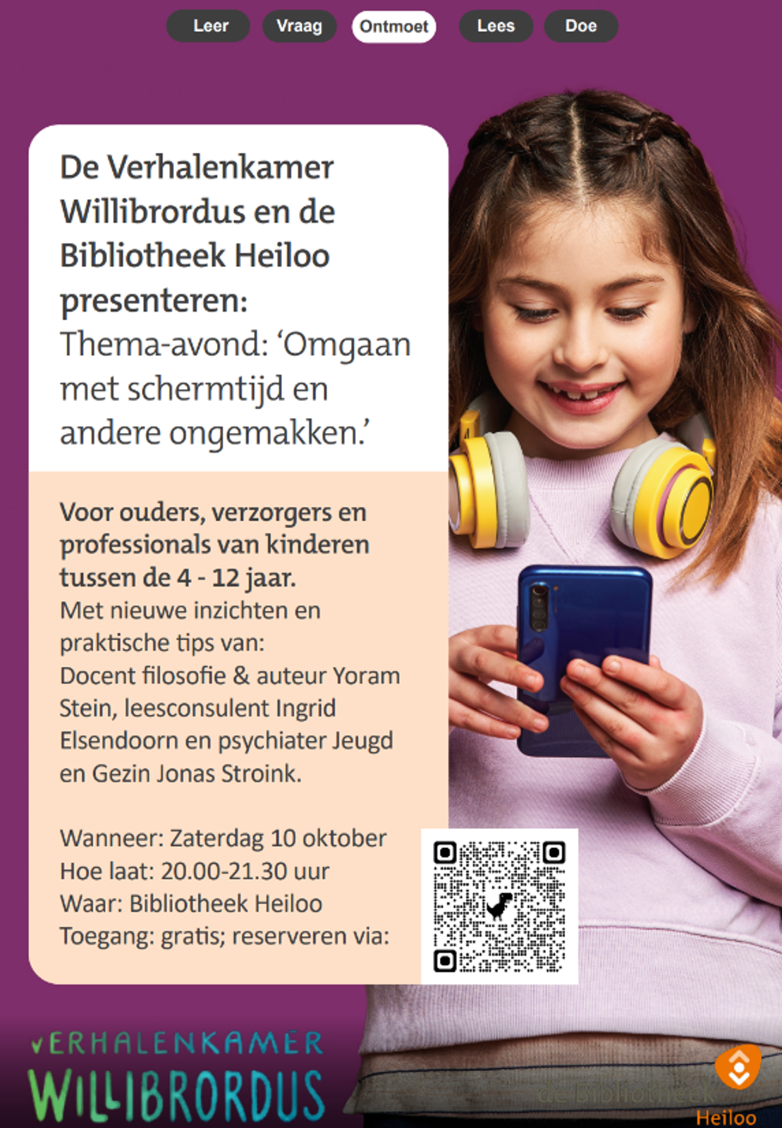 Schermtijd bijeenkomst vanuit de Bieb